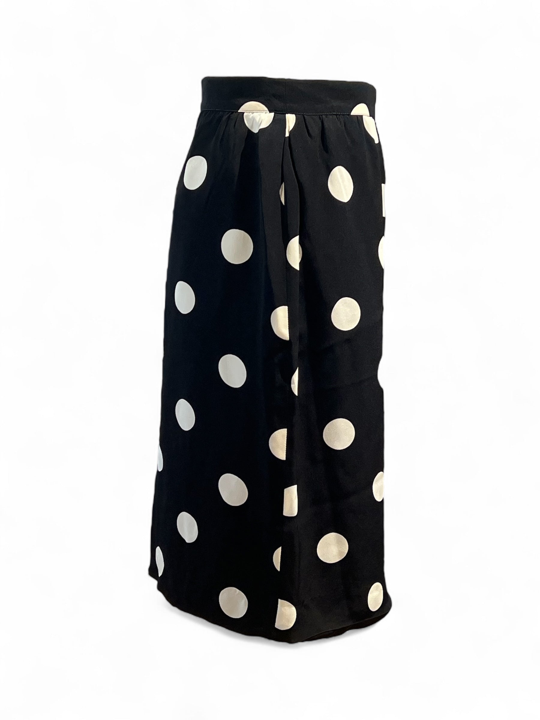 Saint Laurent - Jupe droite à pois T40