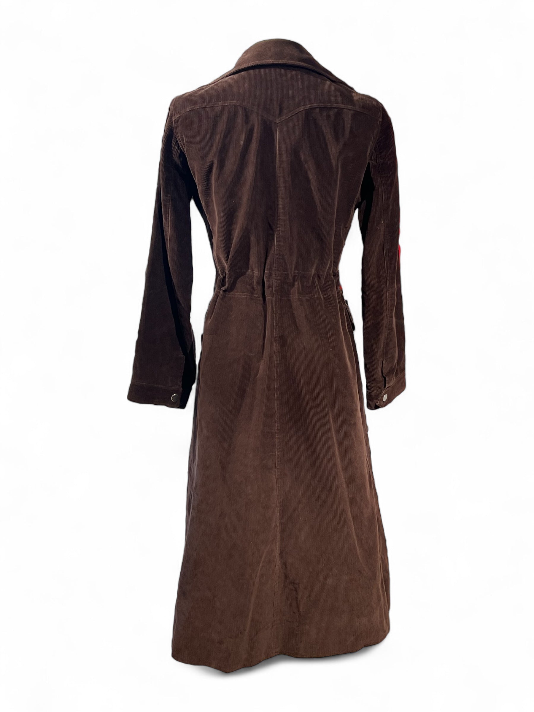 Courrèges - Long brown velvet coat size 34
