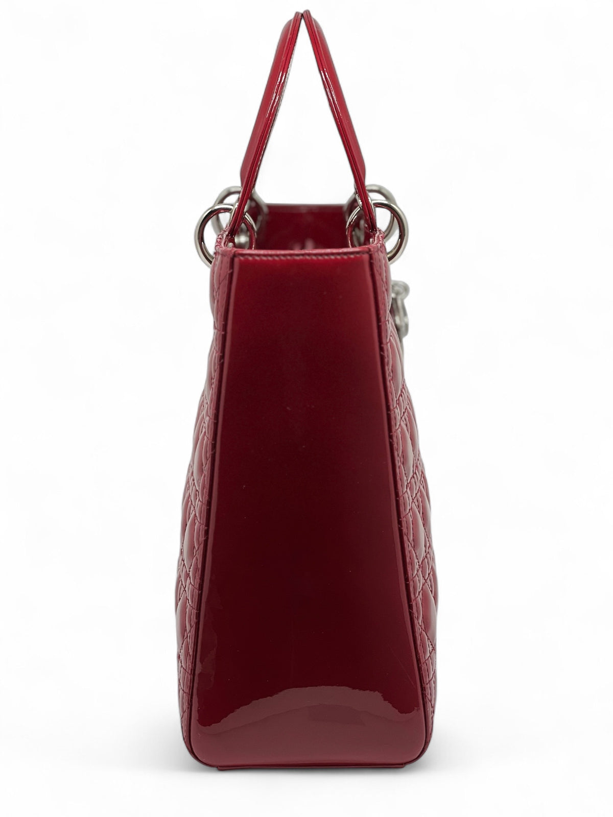 Christian Dior - Borsa Lady Dior Large rossa verniciata