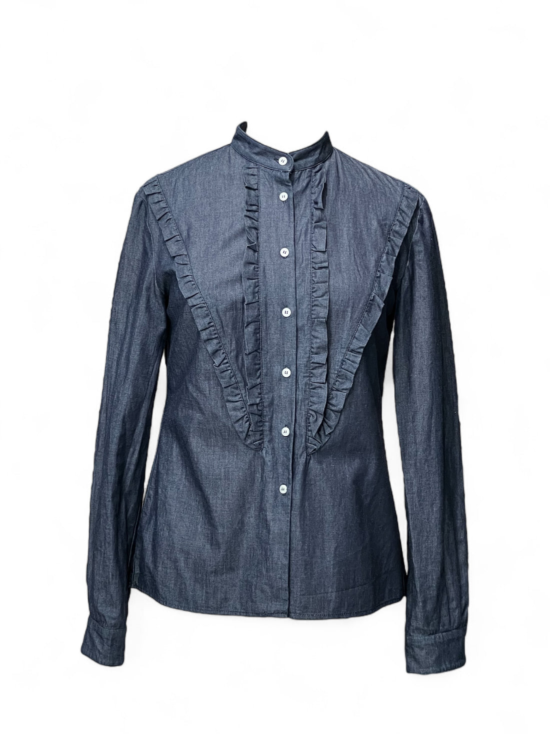 Miu Miu - Camicia con volant Miu Miu in cotone blu