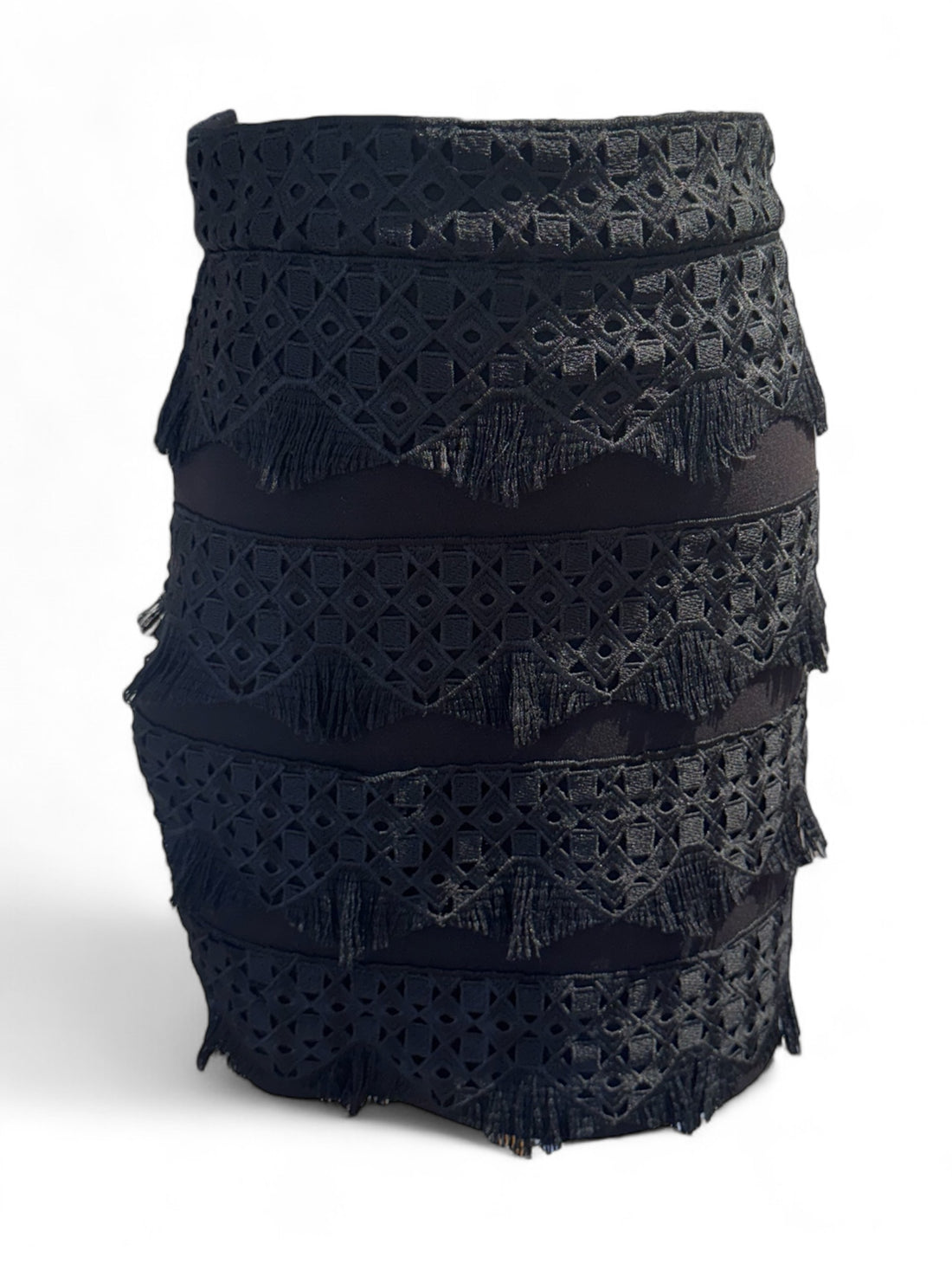 Maje - Jupe courte noir brodée T36