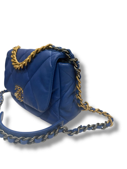 Chanel - Sac 19 small bleu électrique