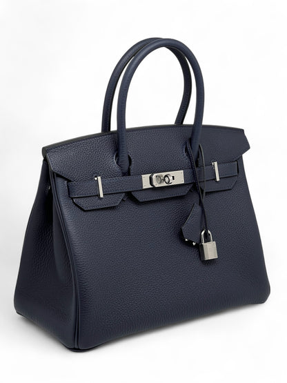 Hermès - Sac Birkin 30 Veau Togo Bleu nuit