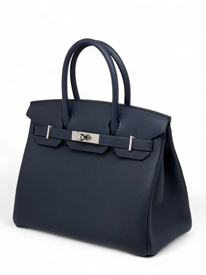 Hermès - Sac Birkin 30 Veau Togo Bleu nuit