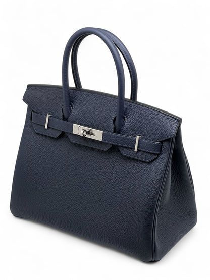 Hermès - Sac Birkin 30 Veau Togo Bleu nuit