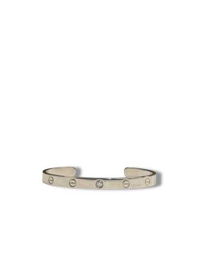 Cartier - Bracelet Love demi jonc 1 Diamant Or gris T18