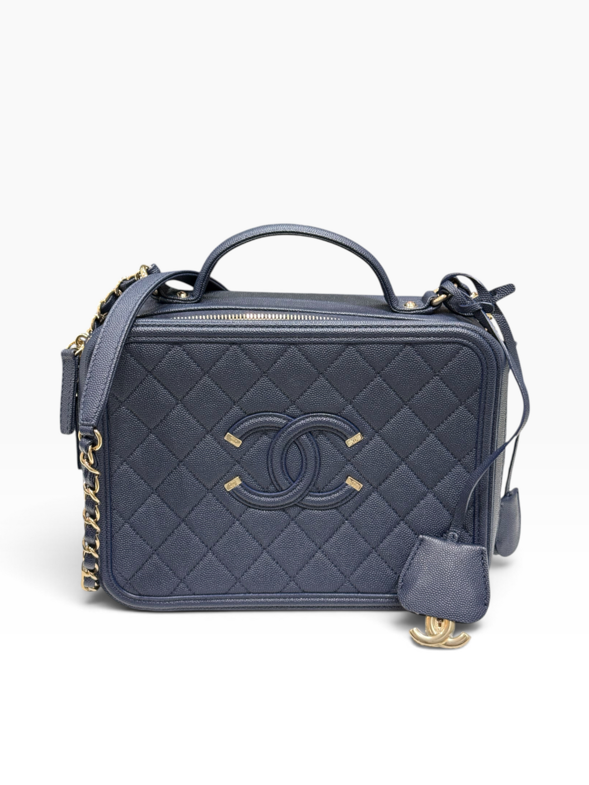 Chanel - Sac camera vanity bleu navy