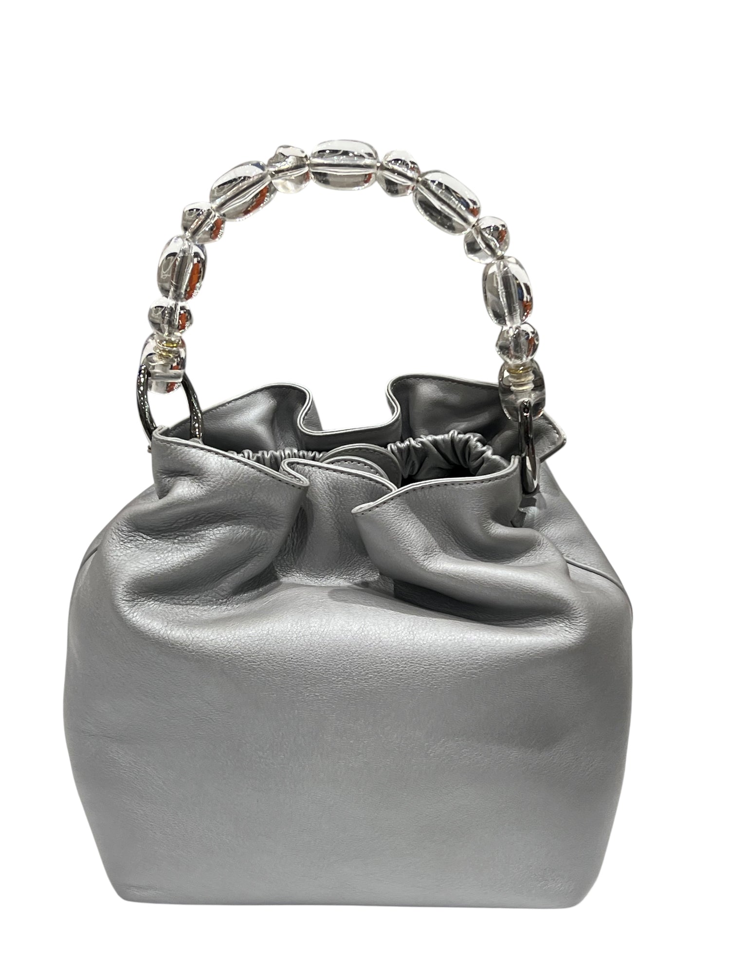 Christian Dior - sac seau pearl cuir gris argenté