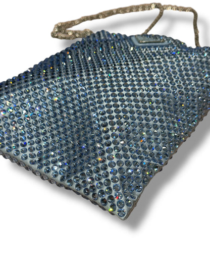 Prada - Sac strass bleu PM