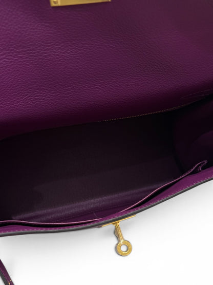 Hermès - Sac Kelly II 28 Evercolor retourné Anémone