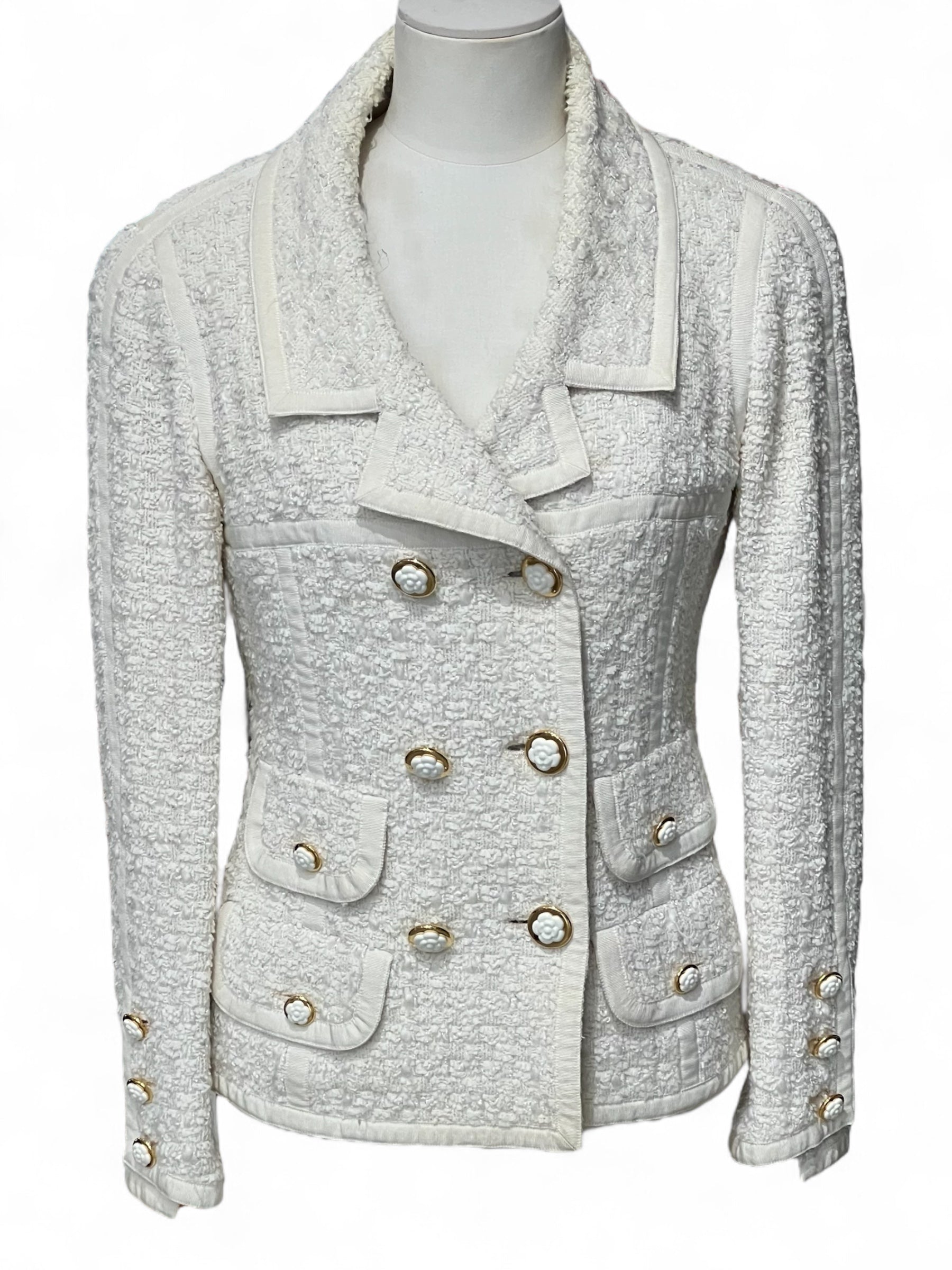 Chanel - Giacca bianca in tweed T34