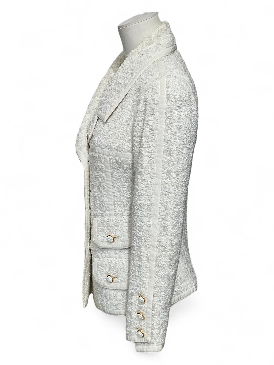 Chanel - Veste blanche en tweed T34