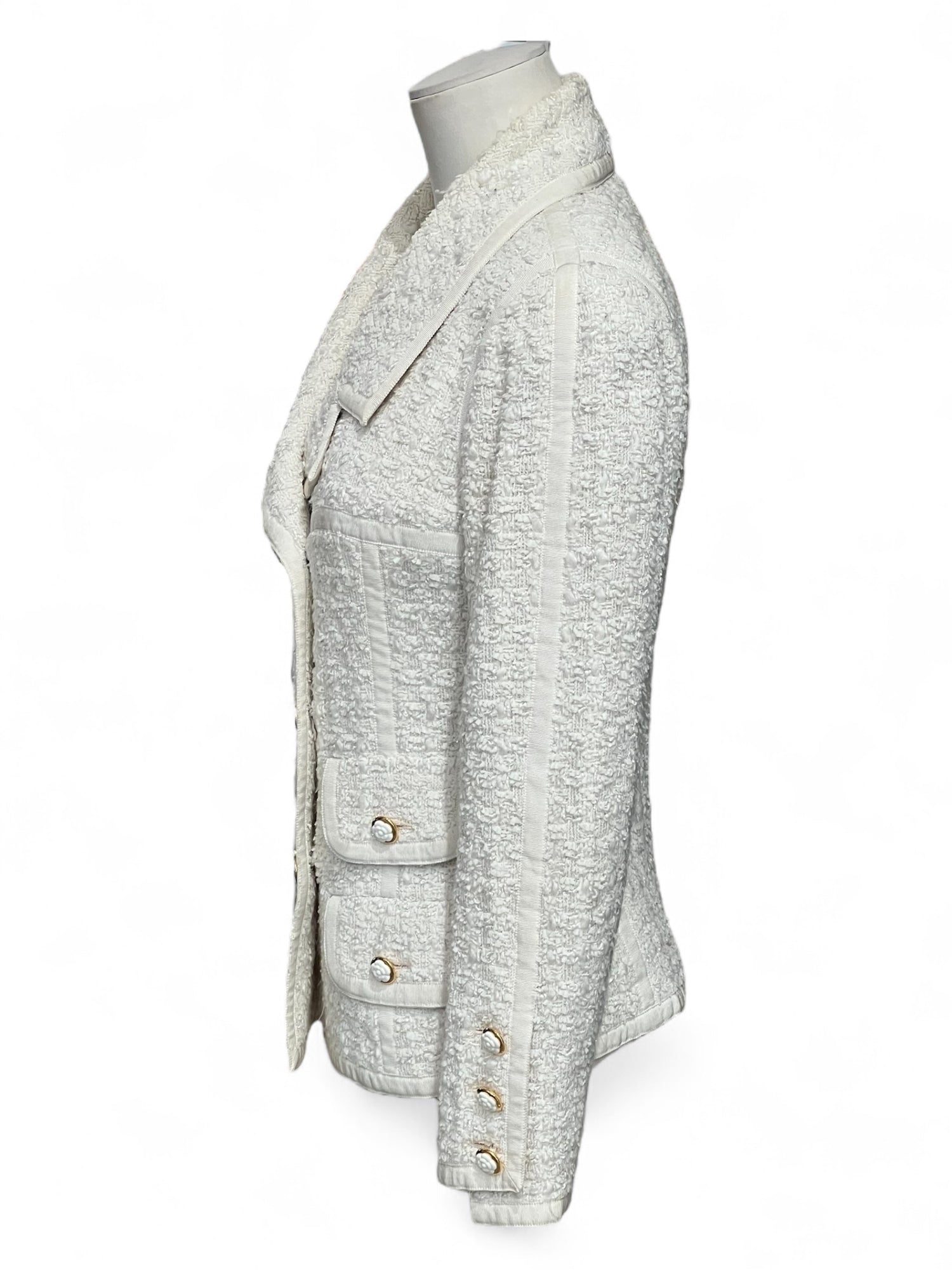 Chanel - Giacca bianca in tweed T34