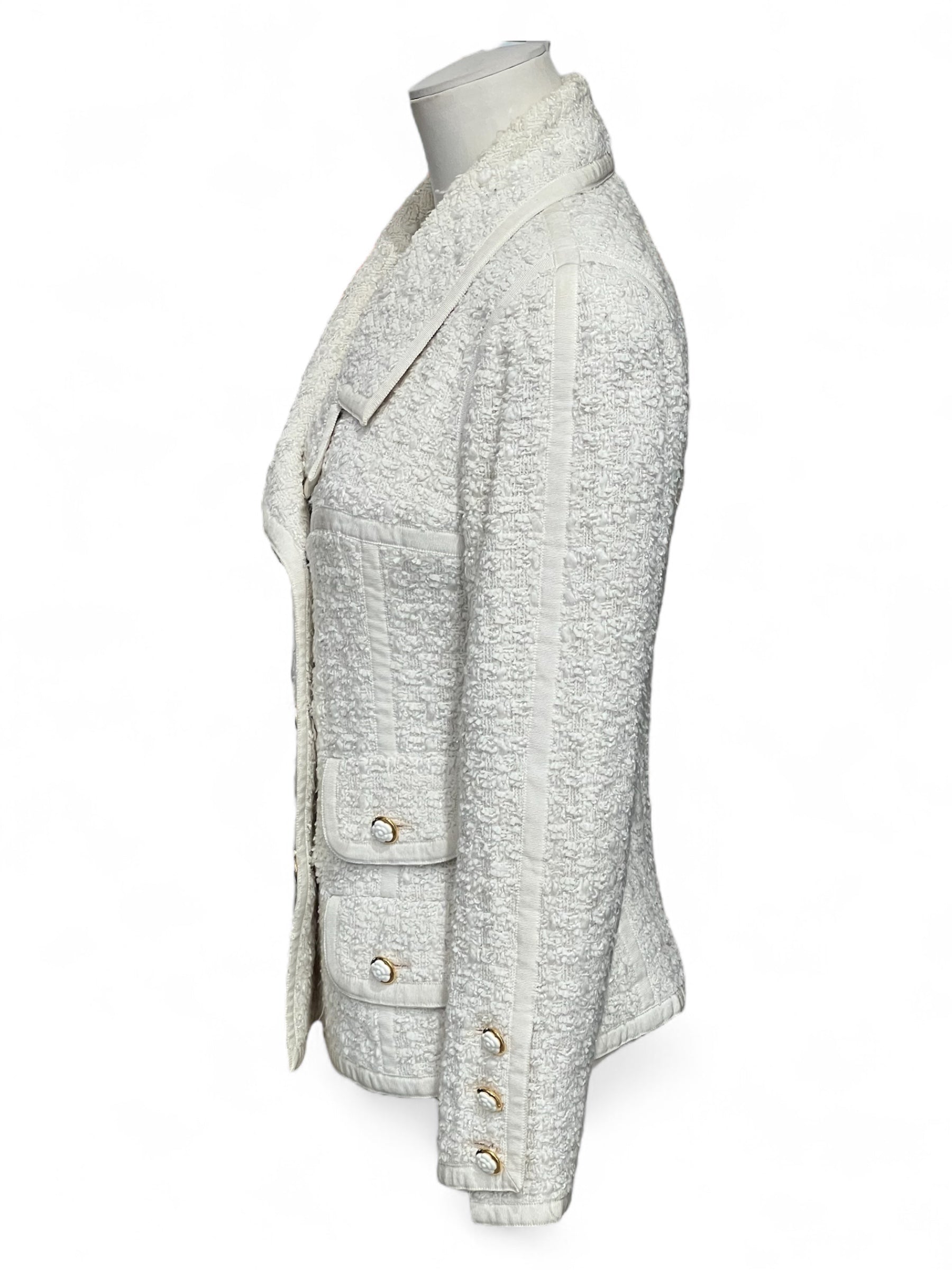 Chanel - Giacca bianca in tweed T34