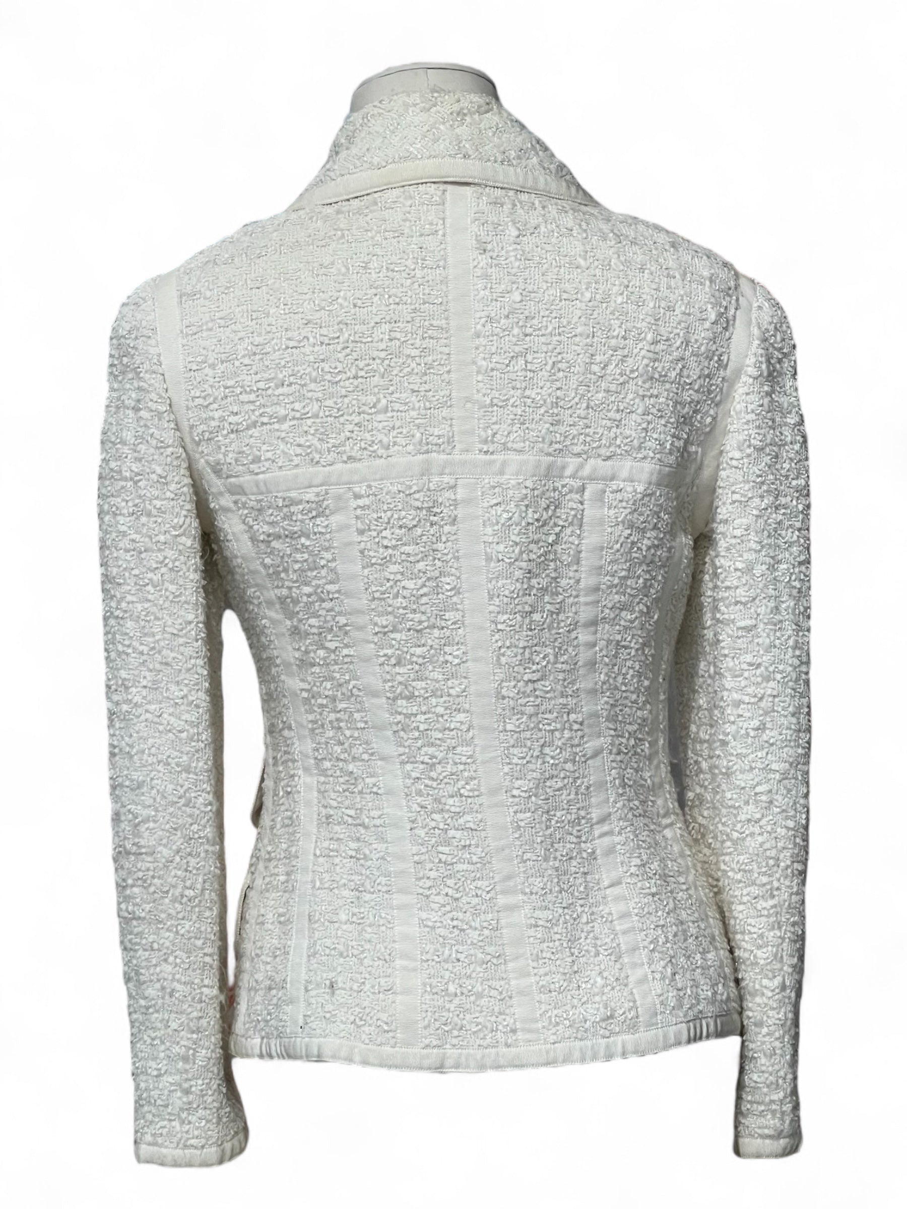 Chanel - Giacca bianca in tweed T34