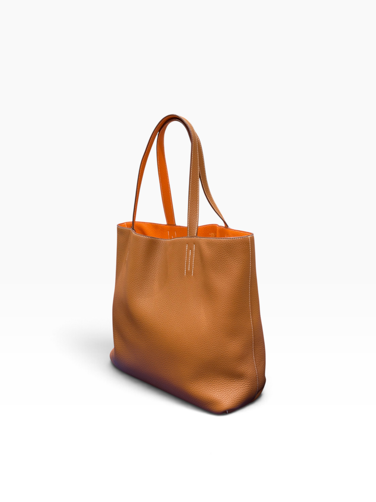 Hermès - sac double sens taurillon gold / orange