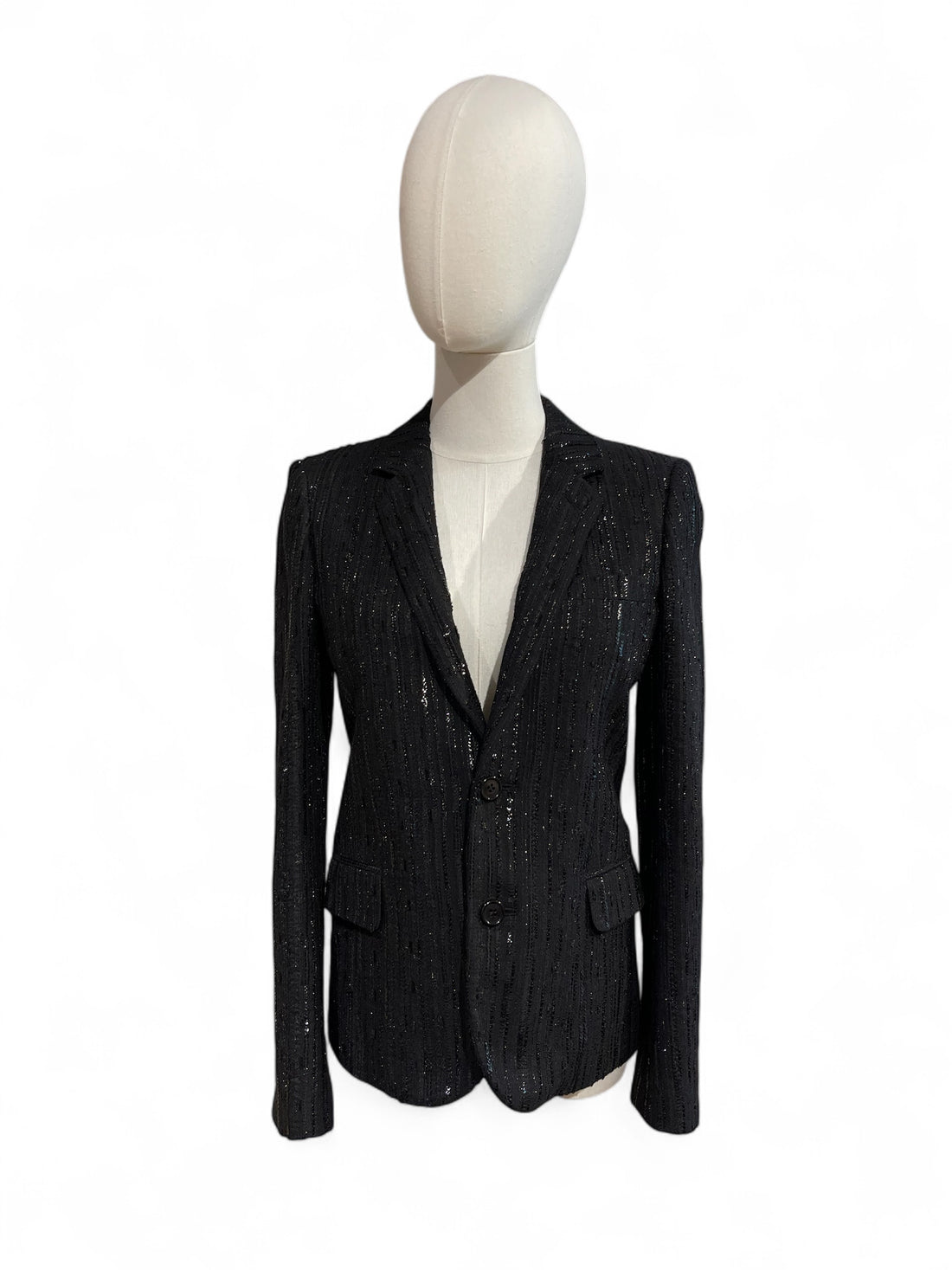 Saint Laurent - Schwarzer Paillettenblazer Größe 36