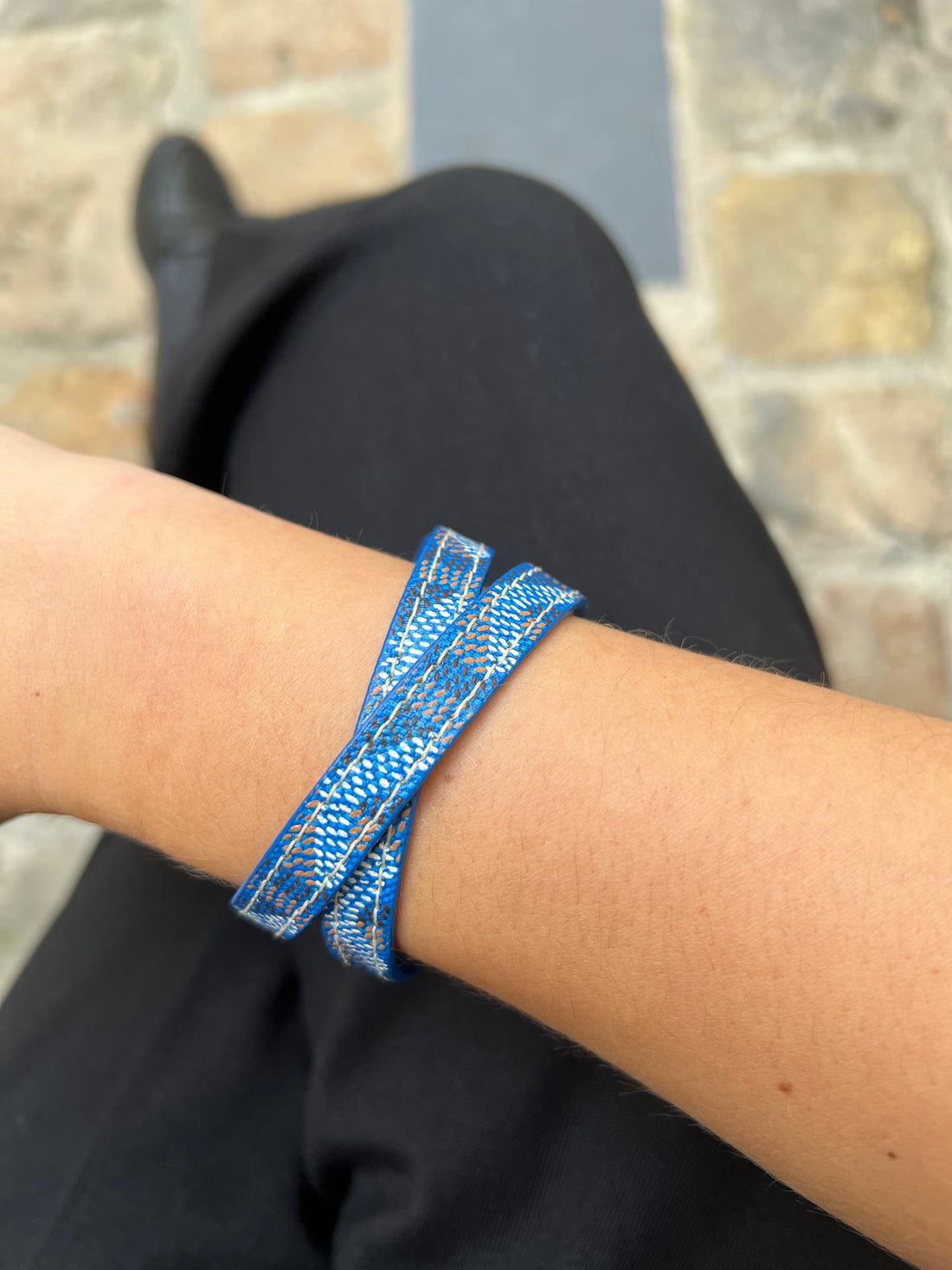 Goyard - Blaues Armband mit doppelter Umwicklung