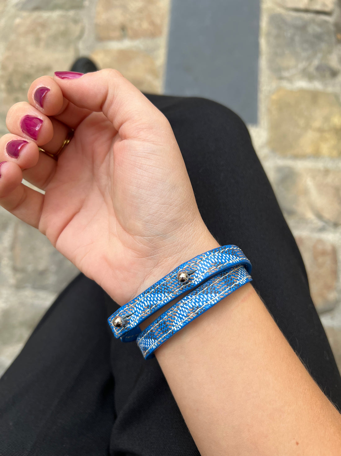Goyard - Blaues Armband mit doppelter Umwicklung