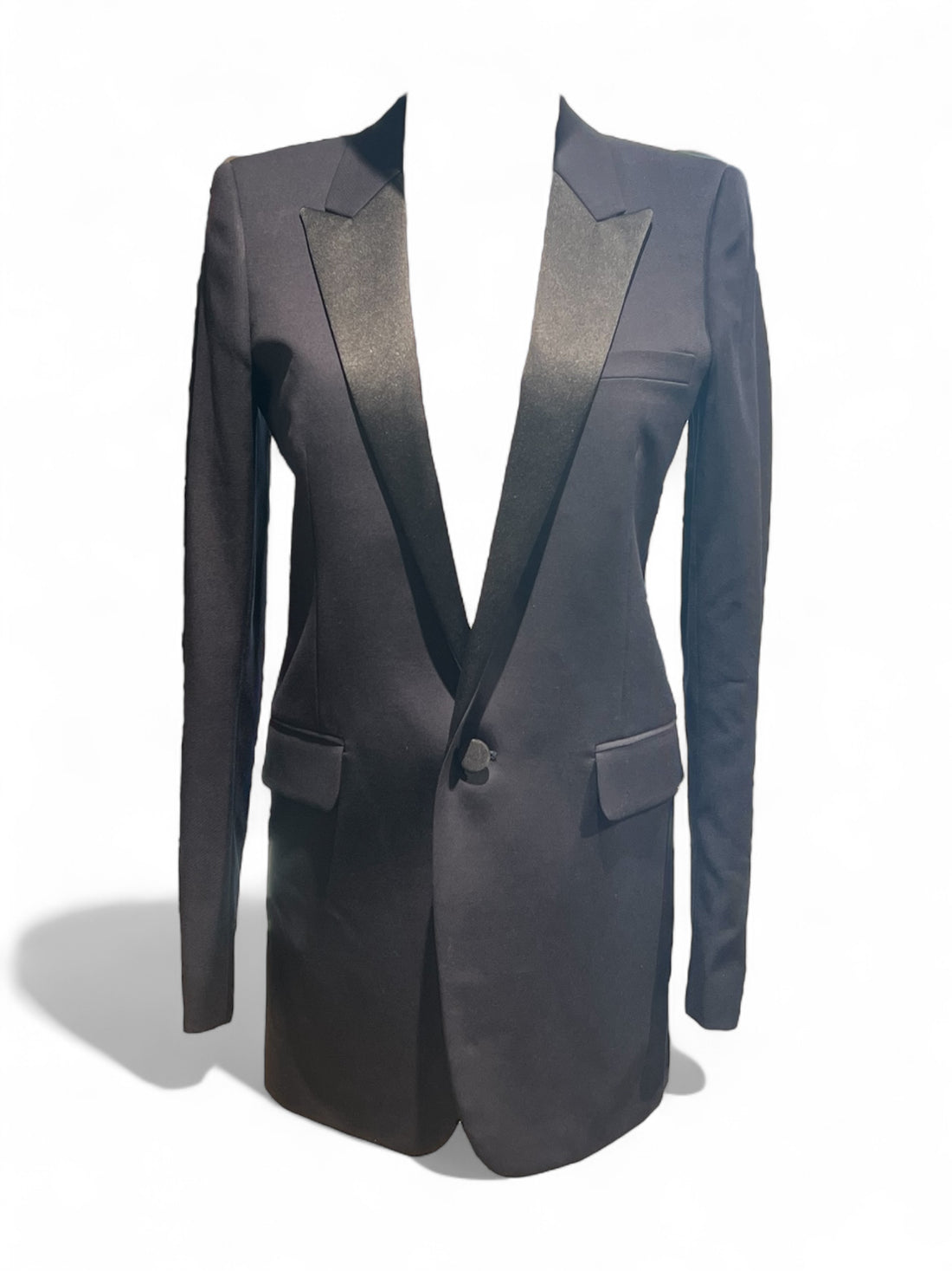 Saint Laurent - Blazer bleu marine et noir T36