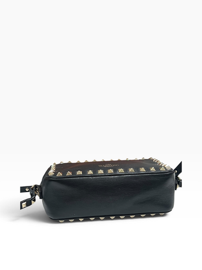 Valentino - sac caméra cuir noir et studs