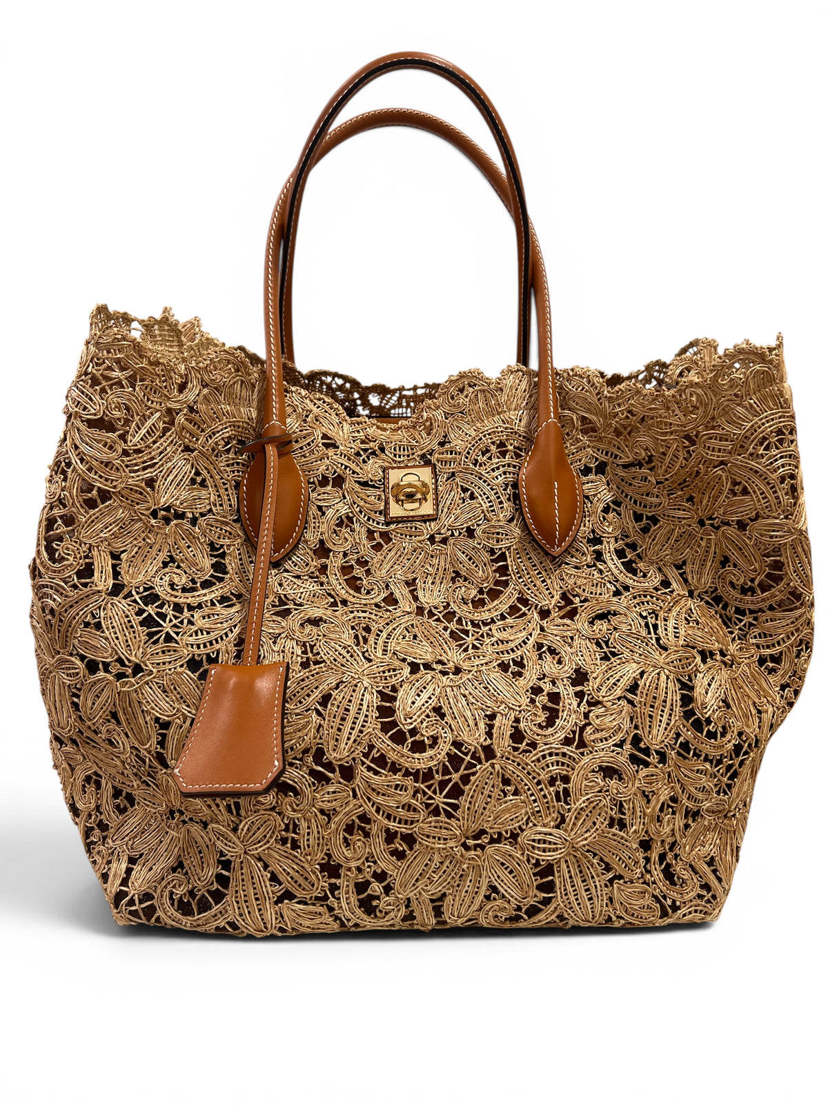 Ermano Scervino - Cabas en raphia et cuir