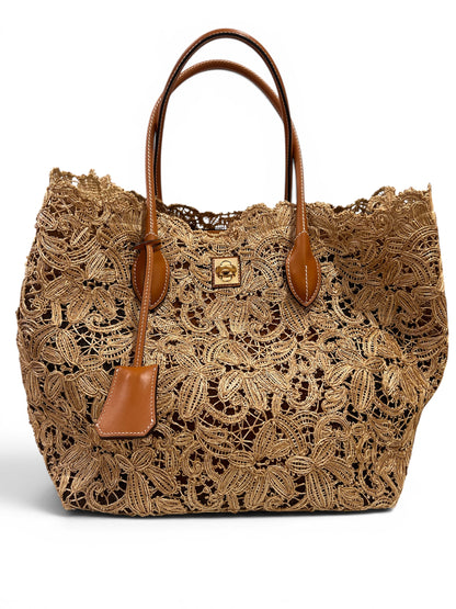 Ermano Scervino - Cabas en raphia et cuir