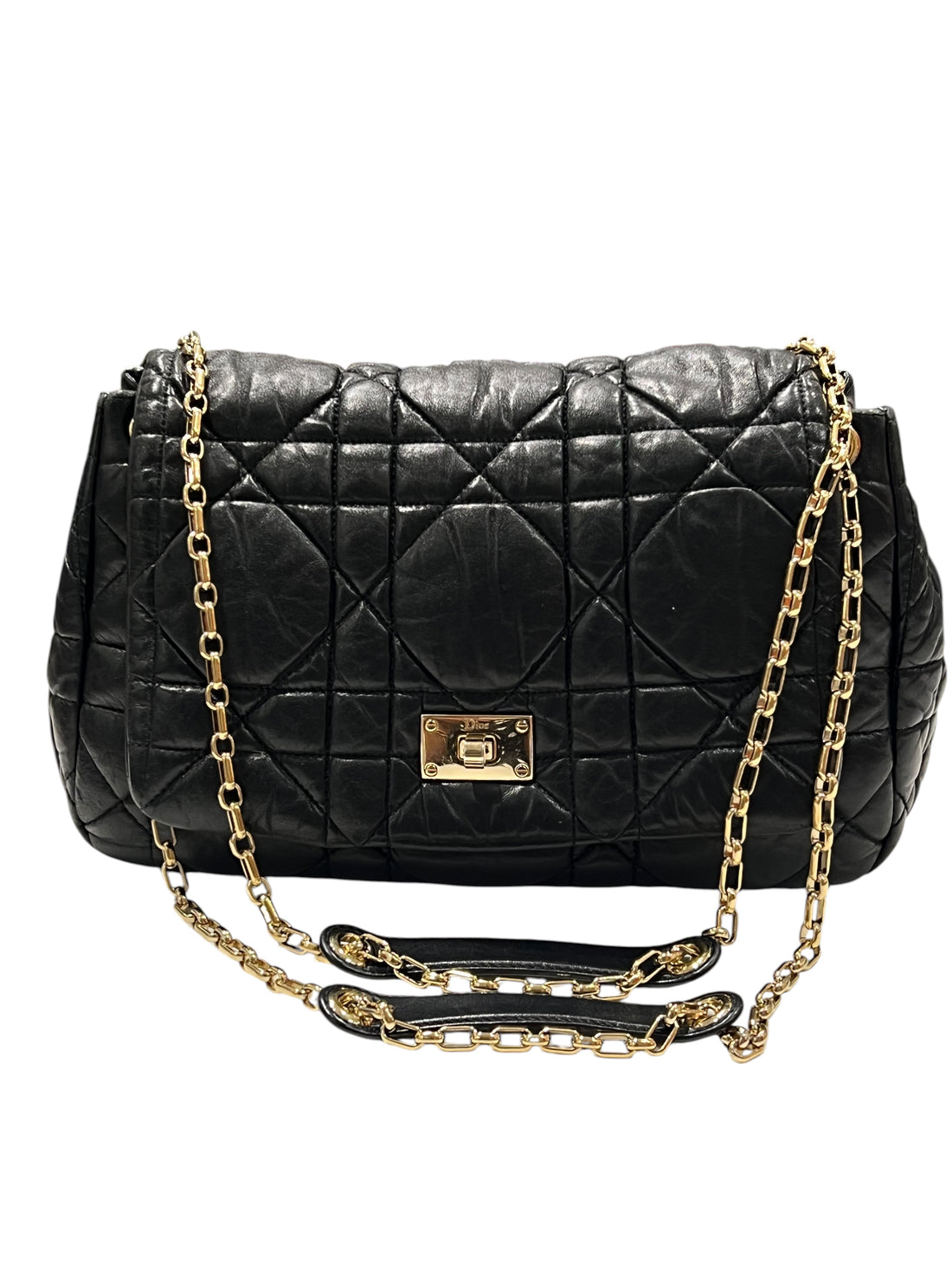 Dior – Vintage-Tasche Toujours aus schwarzem Leder