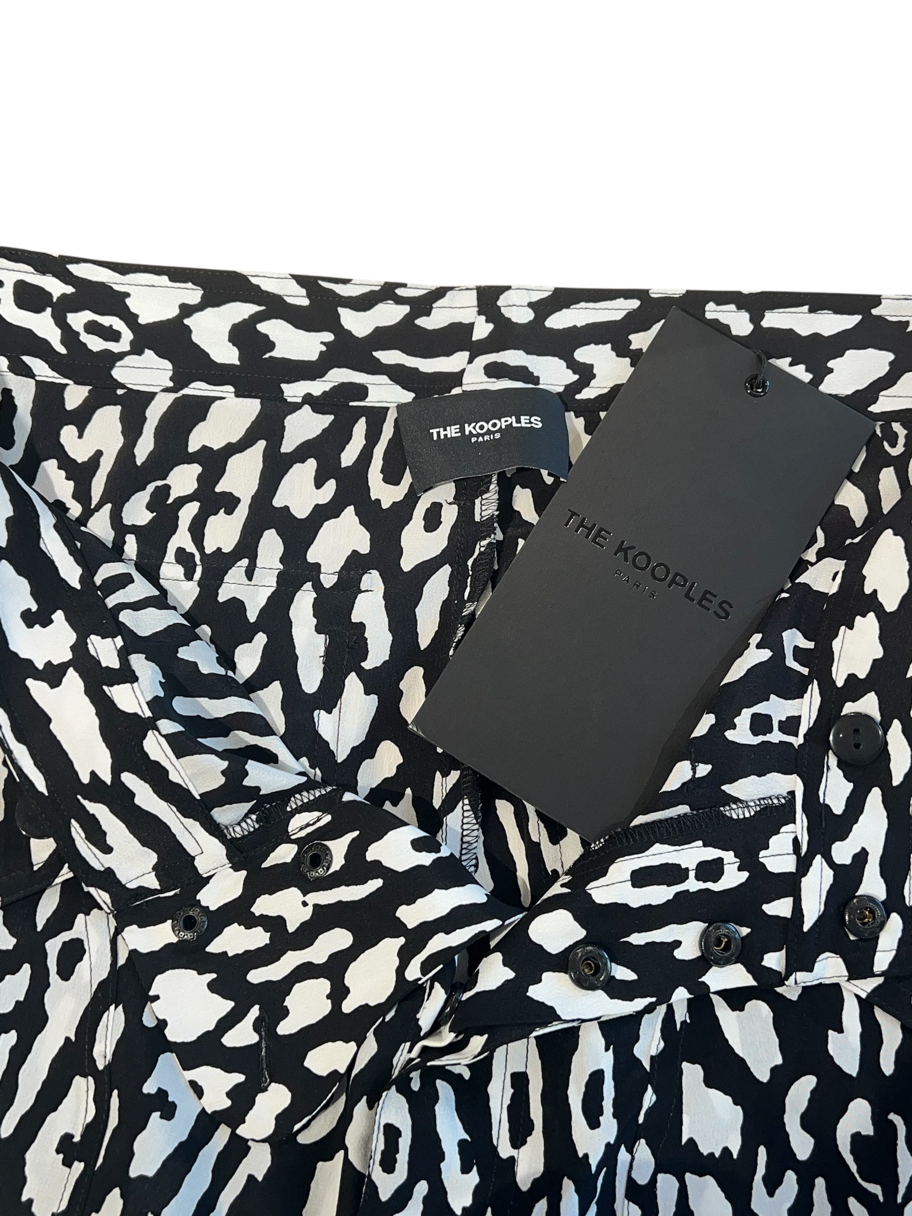 The Kooples - Pantalon leopard noir et blanc T1