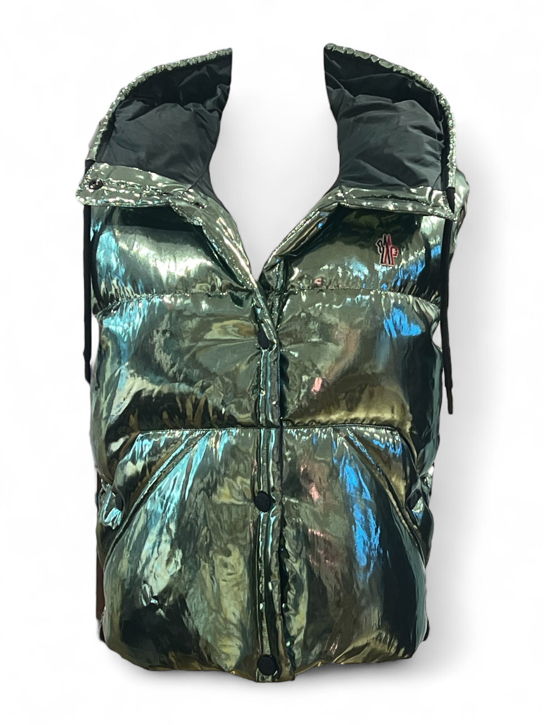 Moncler - Doudoune sans manche verte T1