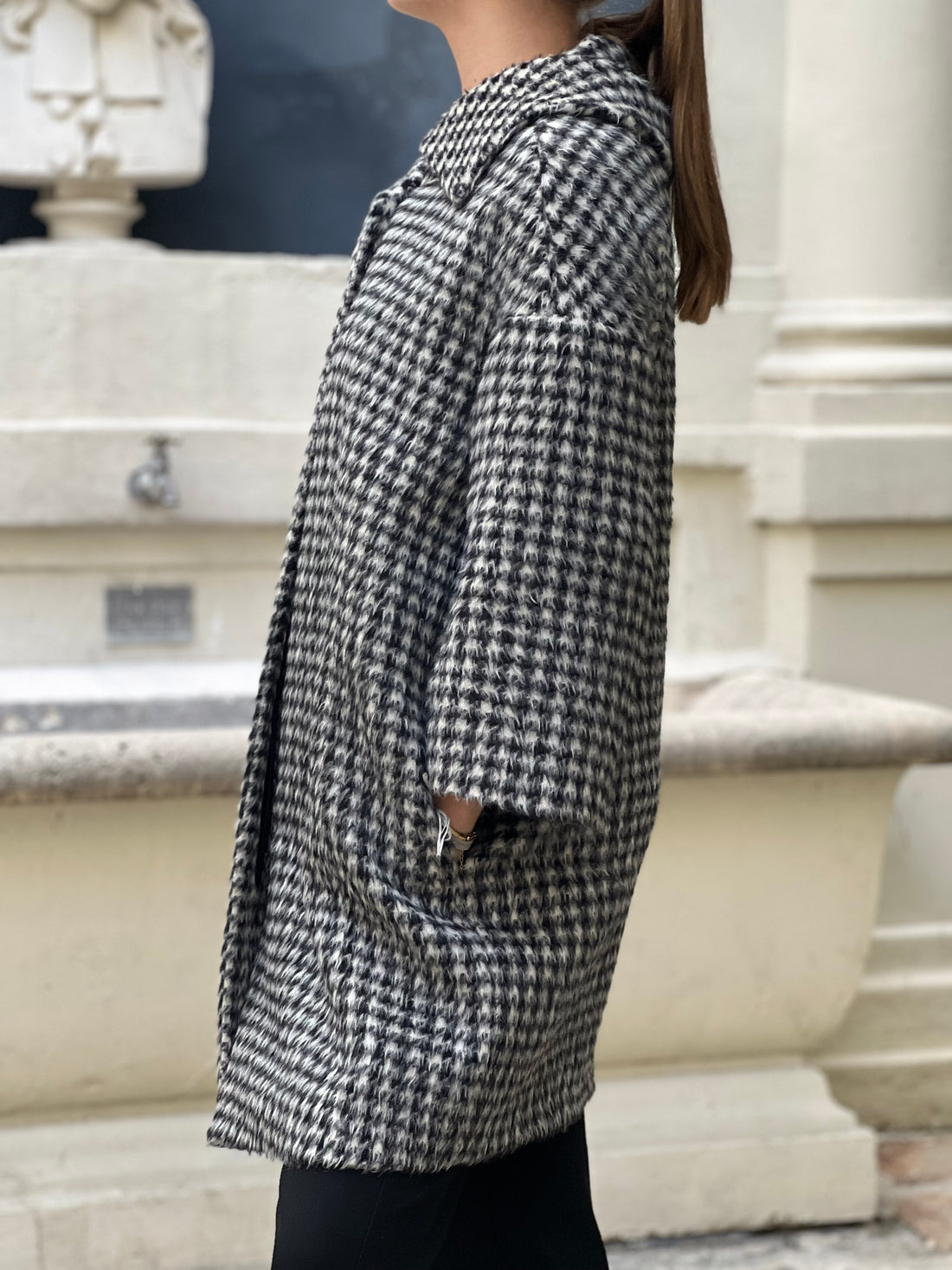 Max Mara S - Manteau motif pied de poule T36