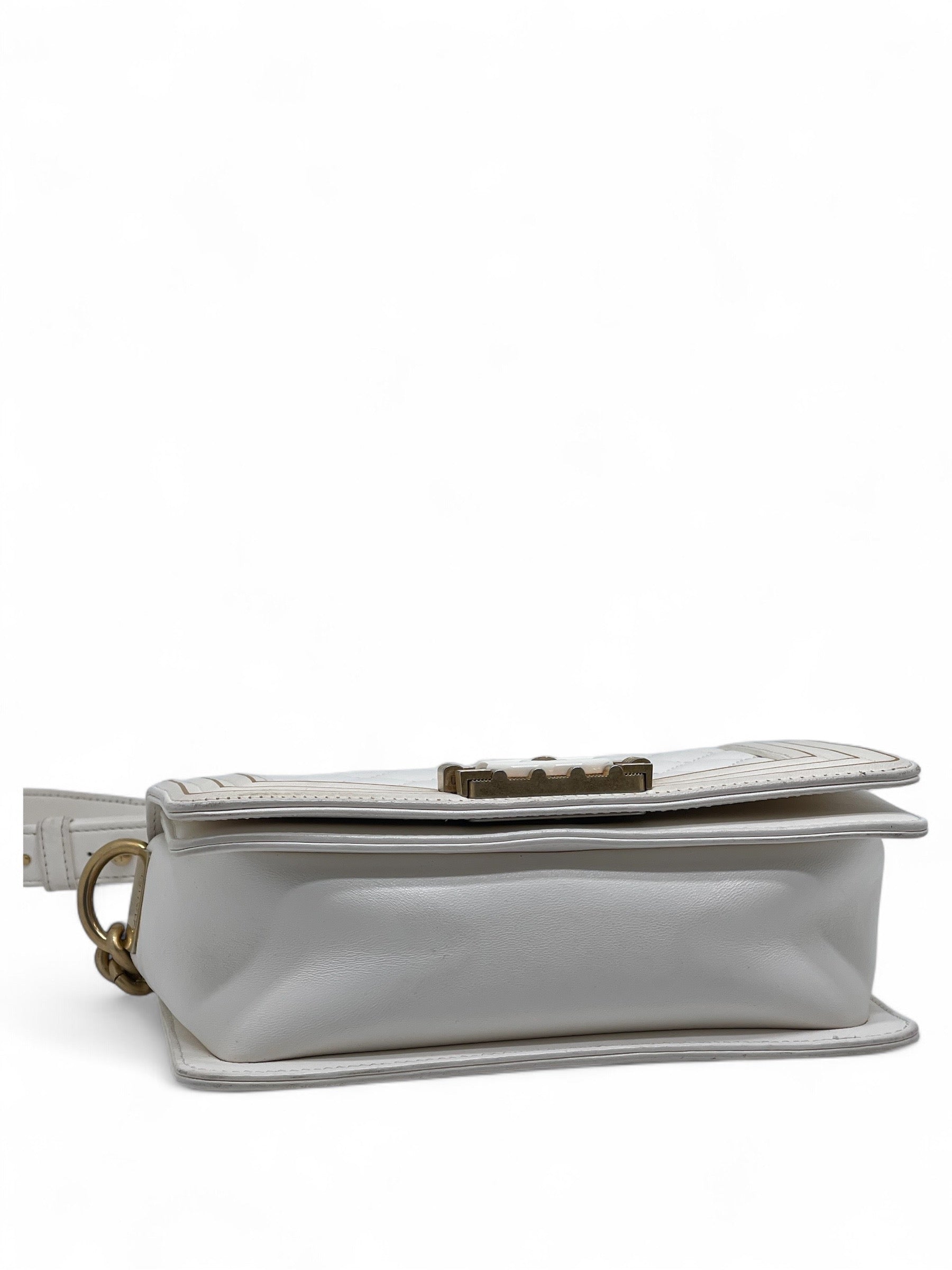 Chanel - White and Gold Boy Bag