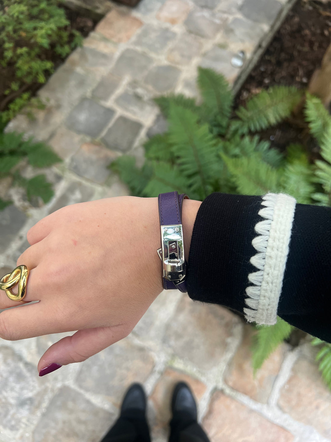 Kelly-Armband mit doppelter Umwicklung, violett