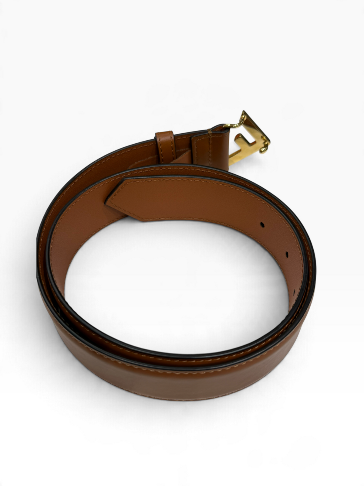 Fendi - ceinture cuir gold G doré T75