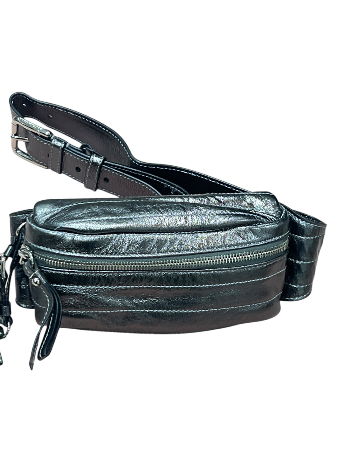 Dolce Gabbana - Pochette da cintura in pelle argentata