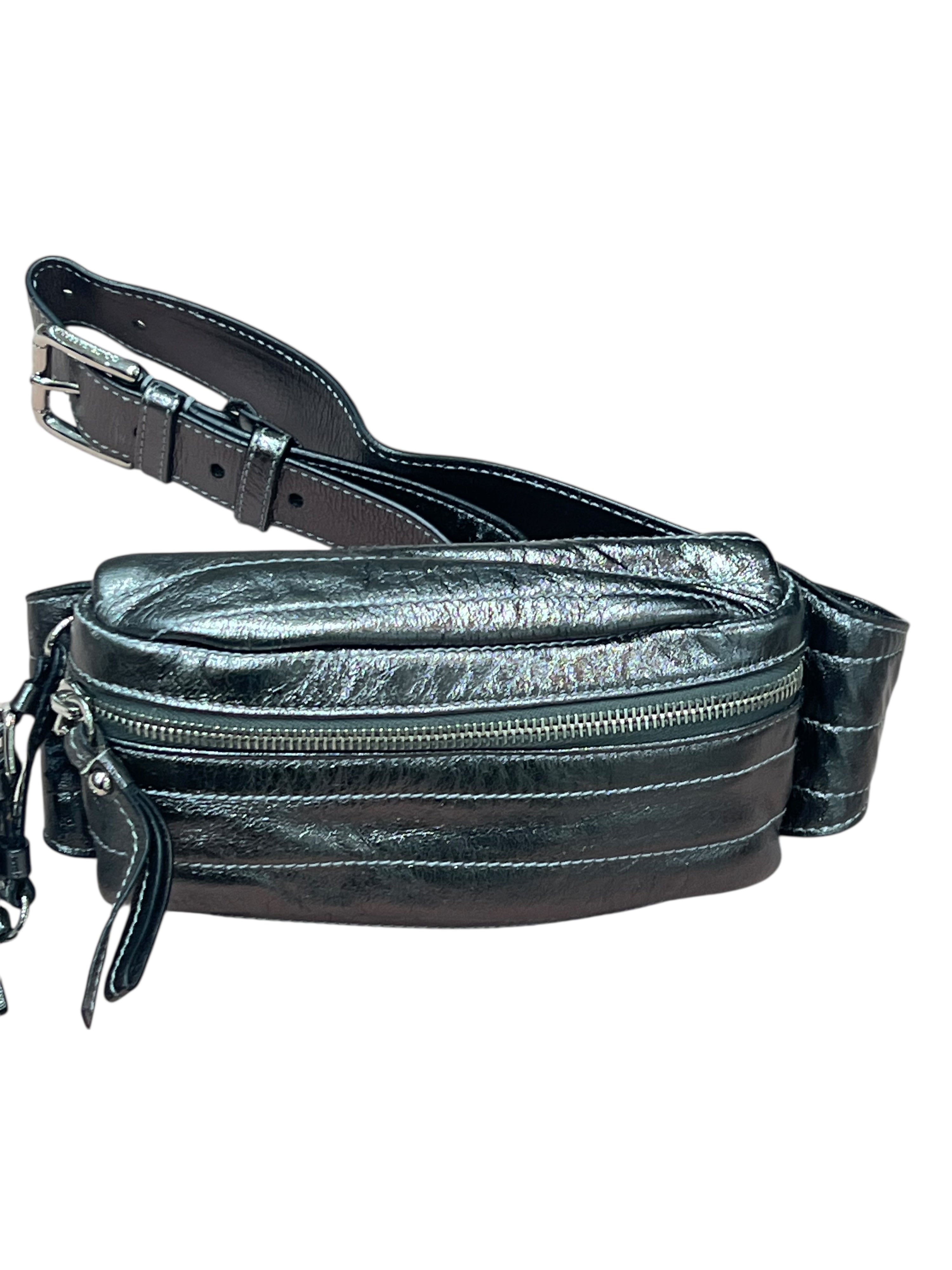 Dolce &amp; Gabbana - Silver leather belt bag