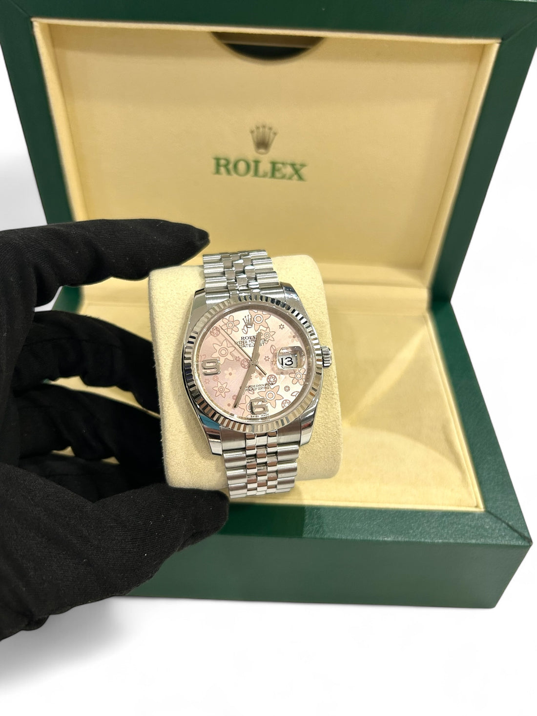 Rolex - Montre Datejust 36mm cadran floral