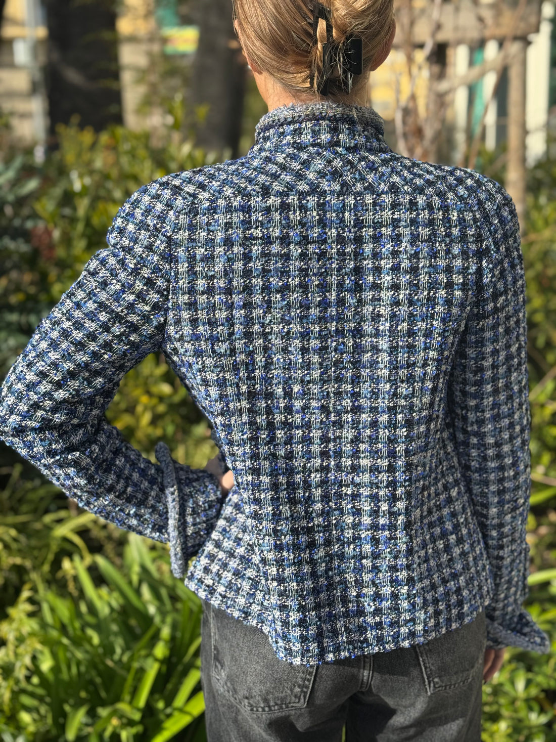 Chanel - Veste en tweed à carreaux t.36