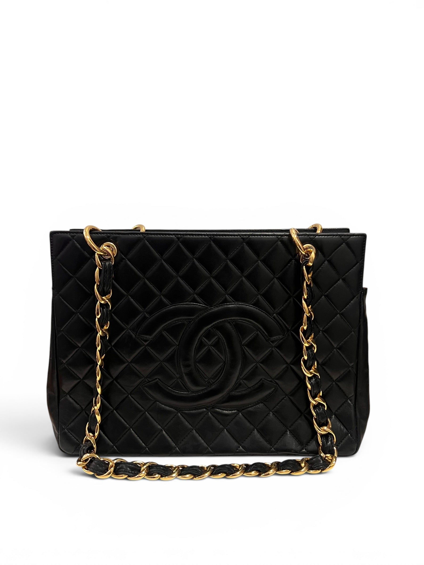 Chanel - Sac Cabas « Shopping » en cuir noir
