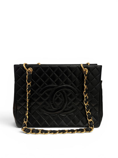 Chanel - Sac Cabas « Shopping » en cuir noir