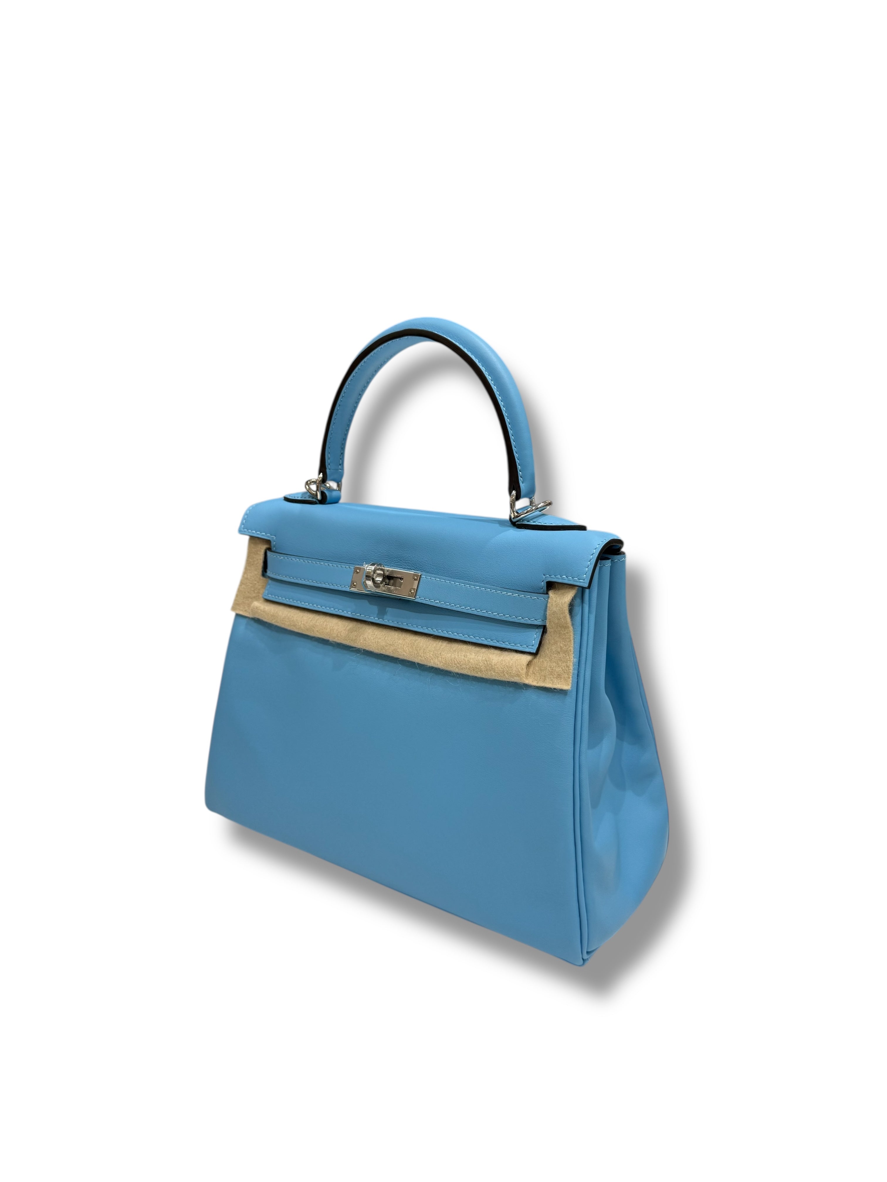 Hermès - Sac Kelly II 25 Swift retourné Bleu Céleste PHW