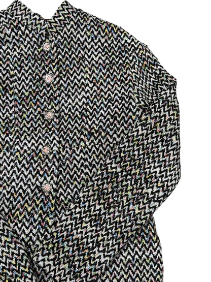 Chanel - Veste en tweed zigzag multicolore T40