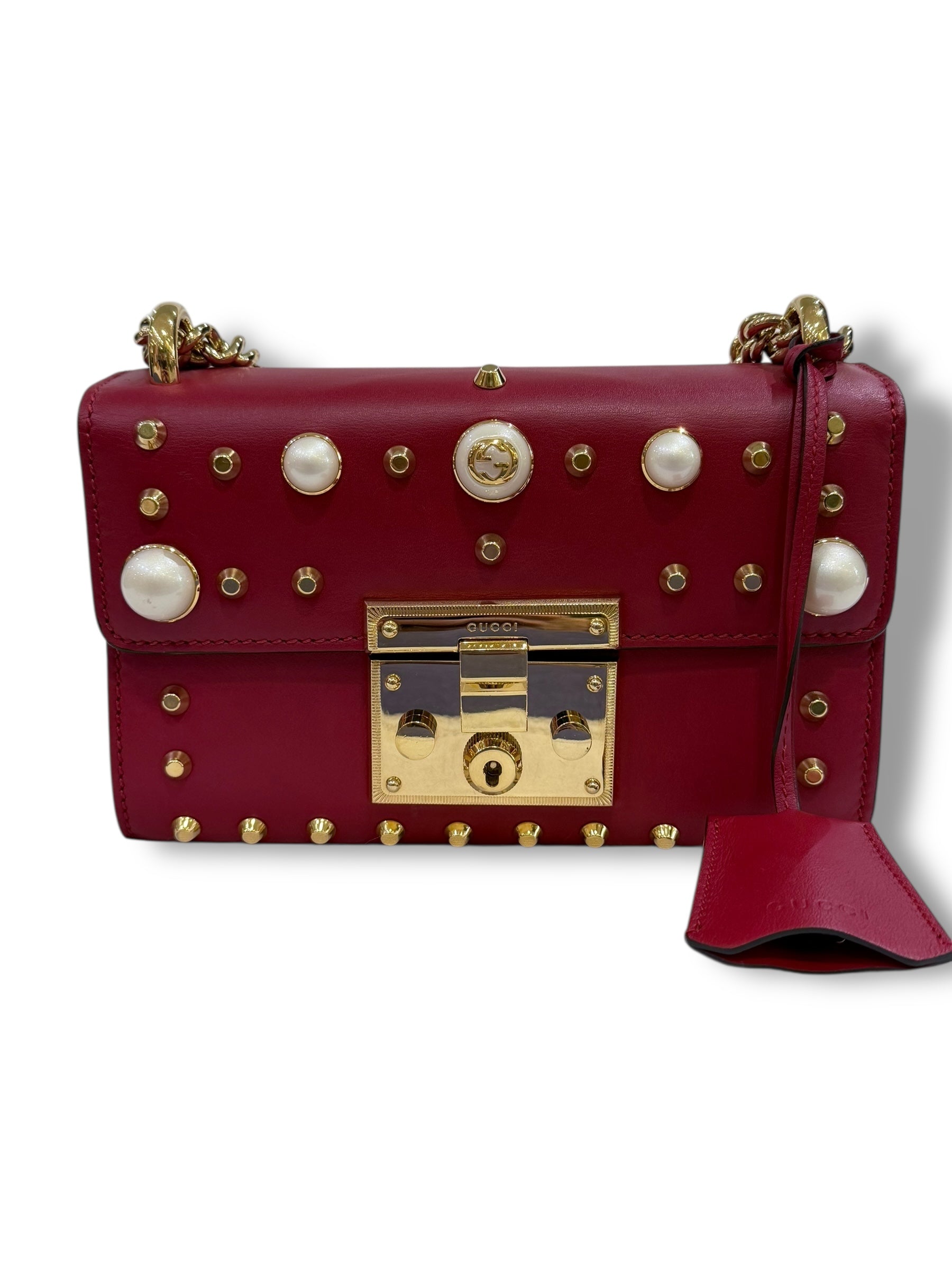 Gucci - Borsa Padlock con perle madreperlacee