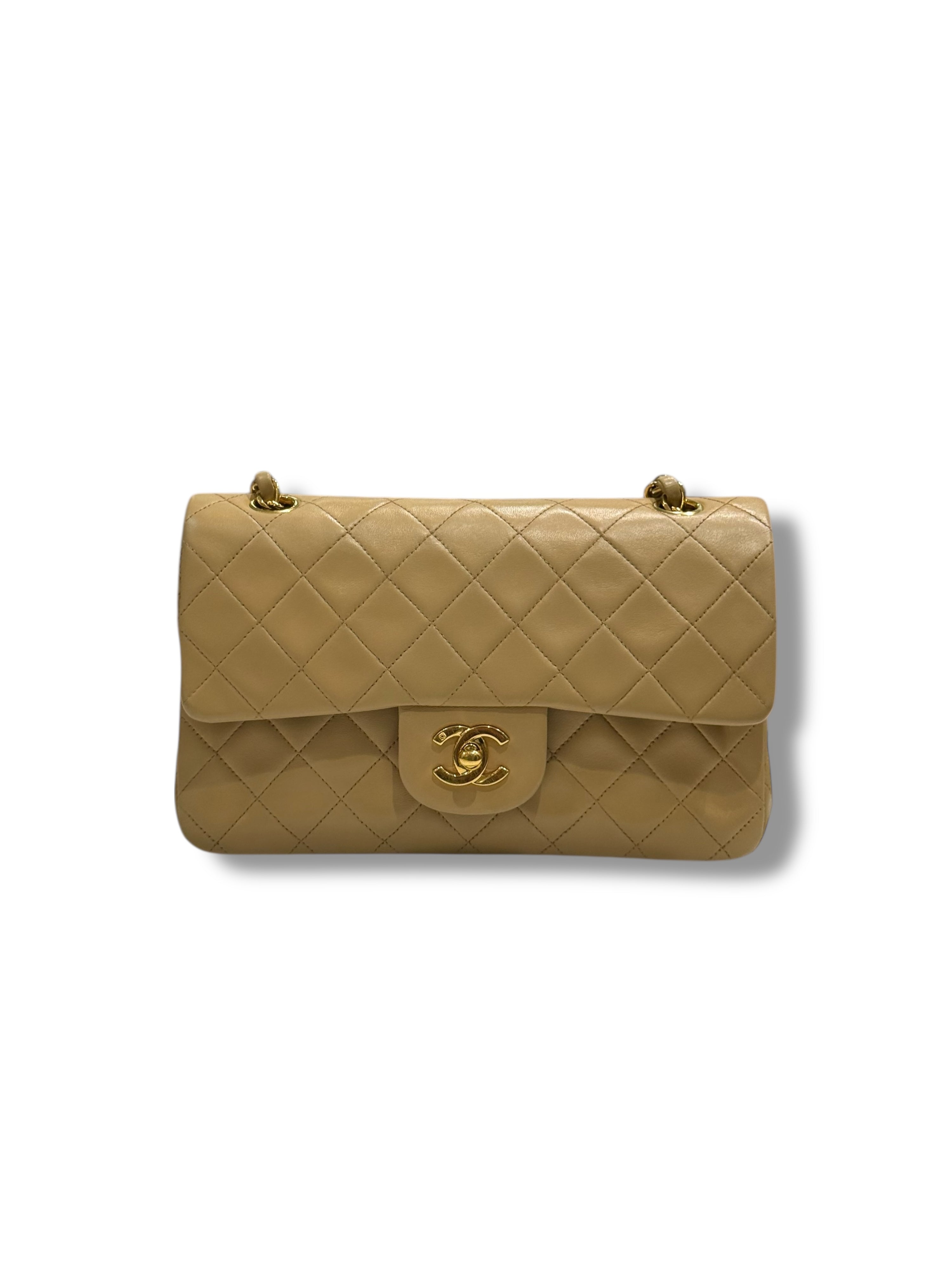 Chanel - Borsa classica Timeless Small in pelle color cammello