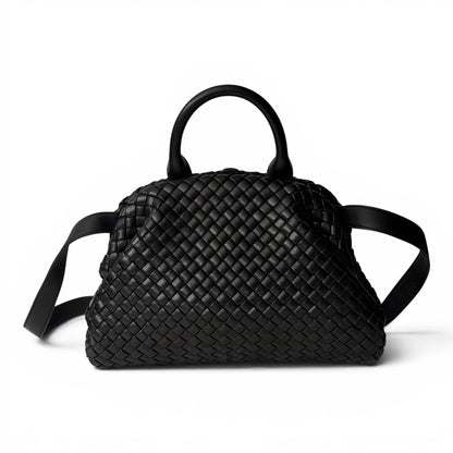 Bottega Veneta - Sac à main en cuir intrecciato noir