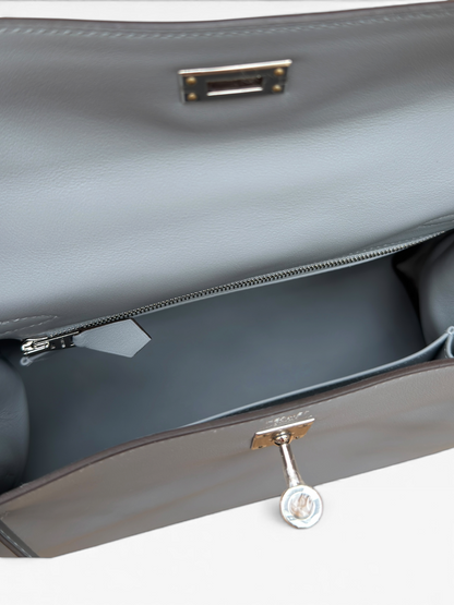 Hermès - Sac Kelly 25 Veau Swift Gris Pantin