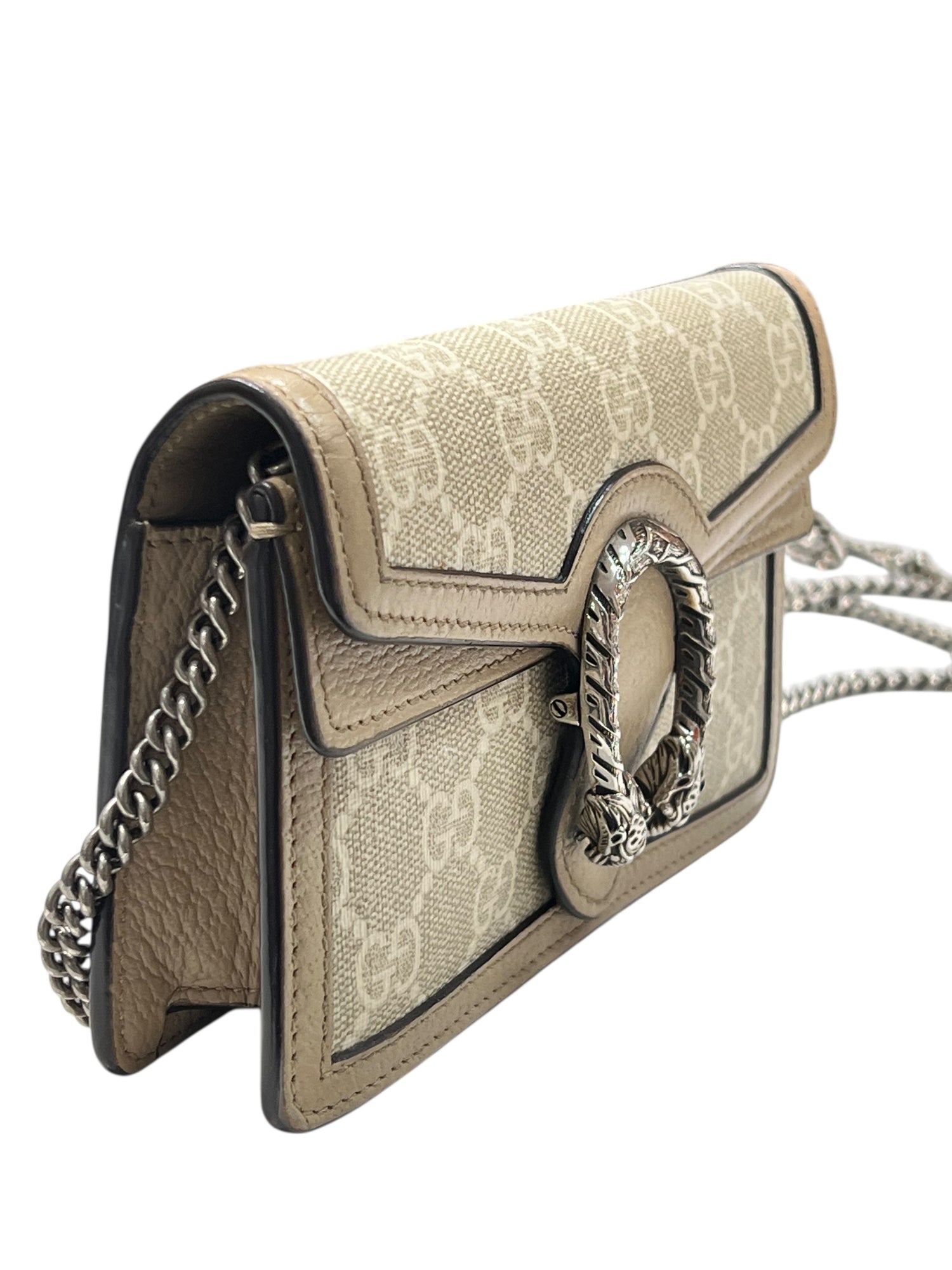 Gucci - sac mini dionysus cuir et toile GG beige