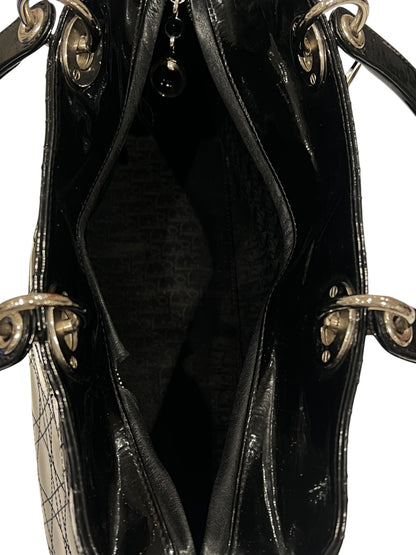 Dior - sac lady Dior cuir vernis noir vintage