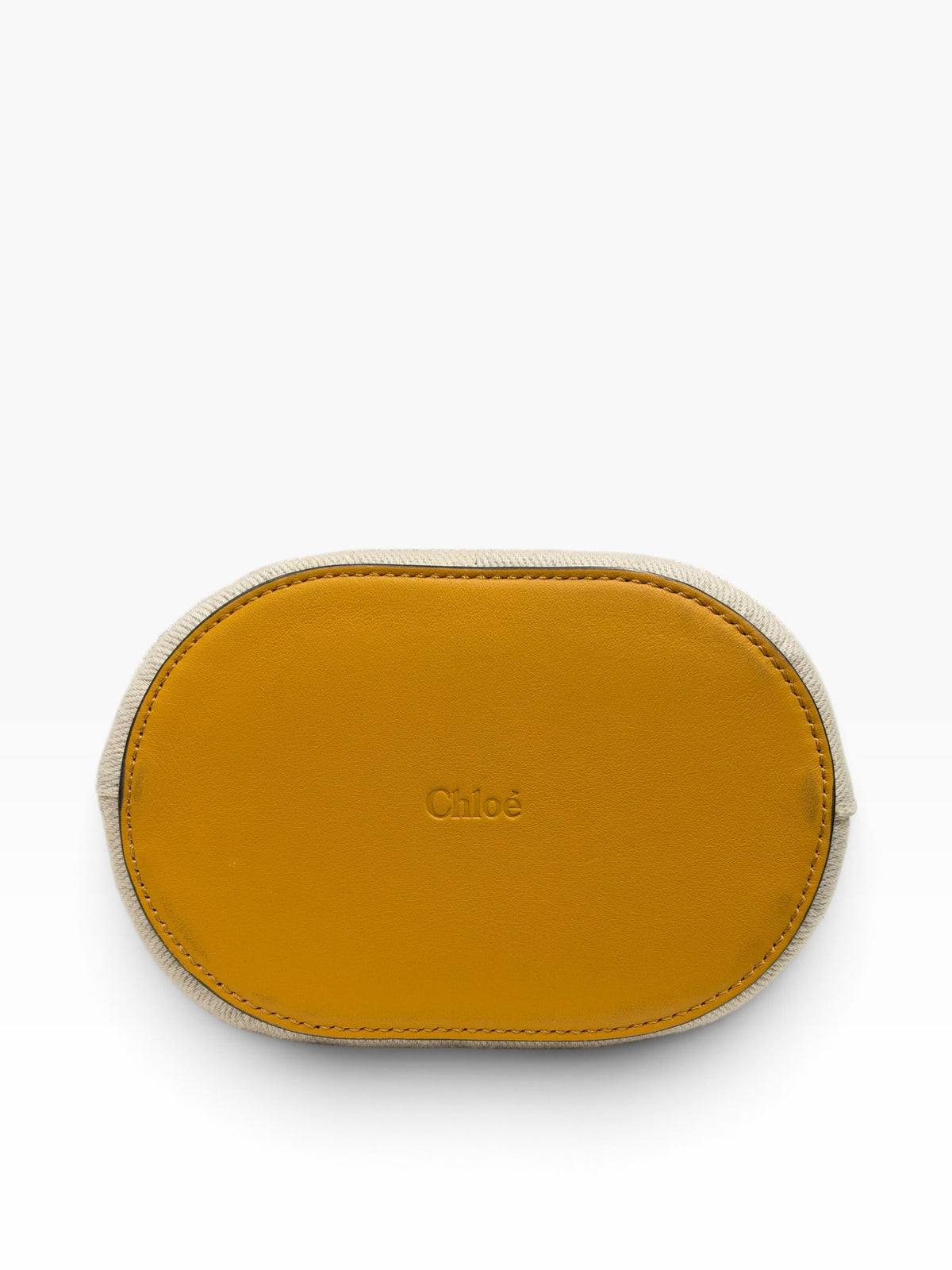 Chloé - Sac sceau Key PM en toile et cuir jaune