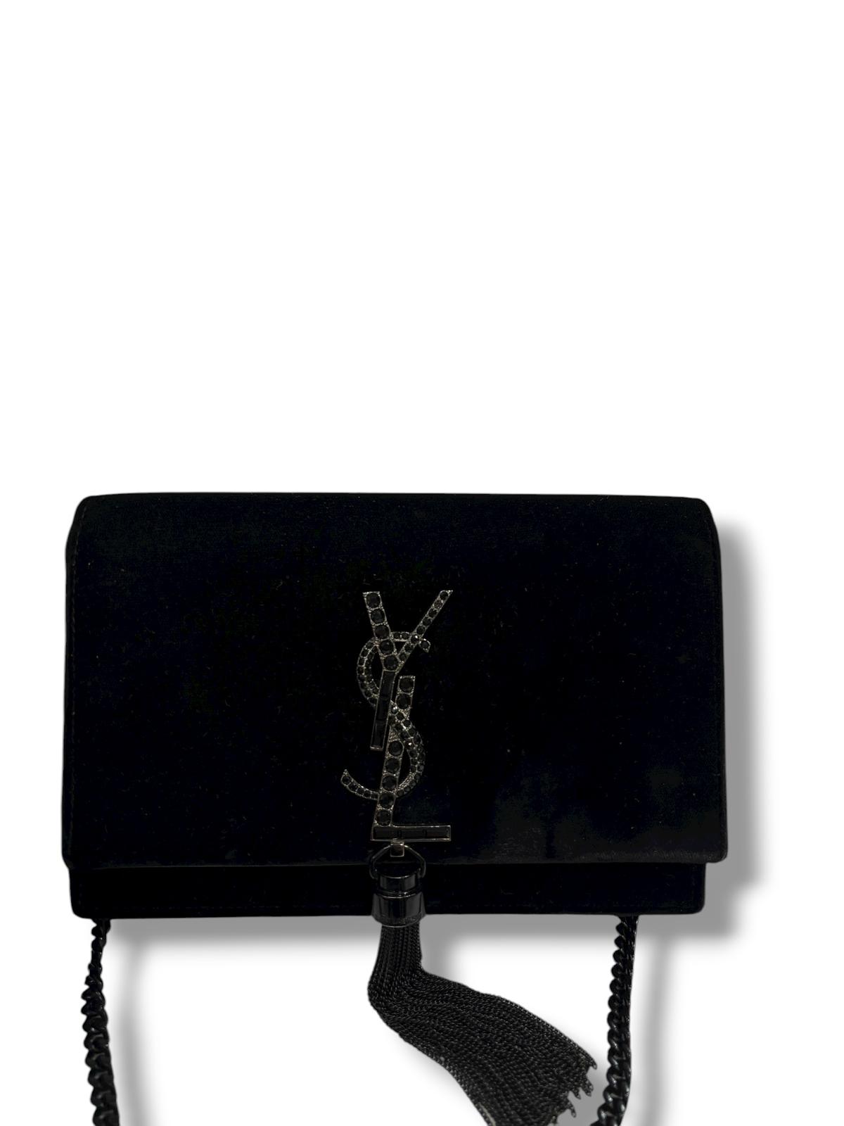 Yves Saint Laurent - Borsa a tracolla Kate in velluto